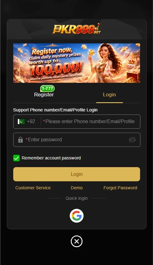 PKR999 Game Login